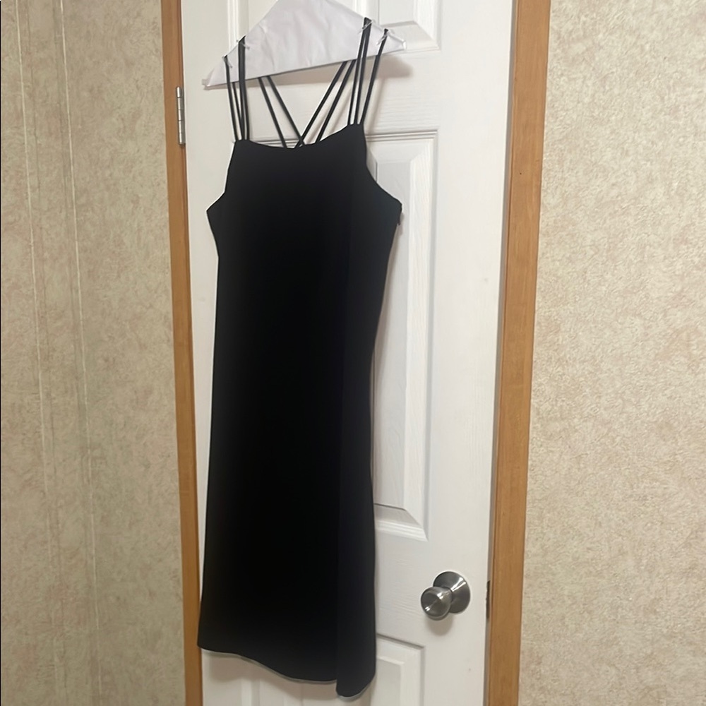 Worthington Black Sheath Dress Spaghetti Strap Cocktail - Picture 1 of 4